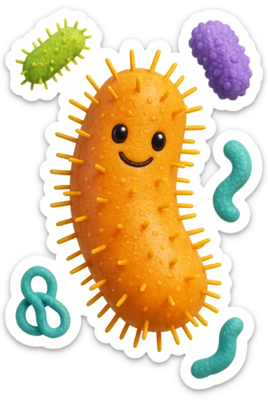 EMOJI STILE IPHONE 3D DI batteri intestinali che fluttuano in aria E FALLO MOLTO REALISTICO IN 3D sticker