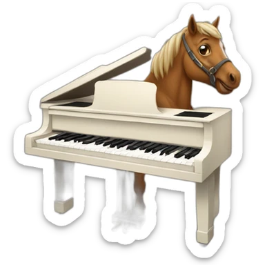 Horse play piano  sticker