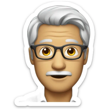 A man with glasses an gray hair mouth watering  sticker
