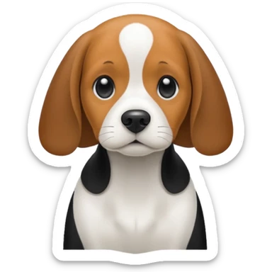 black and white beagle sticker