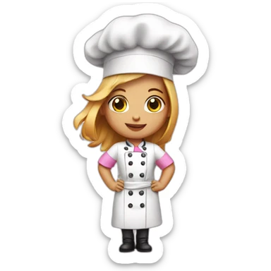 girl chef wearing pink sticker