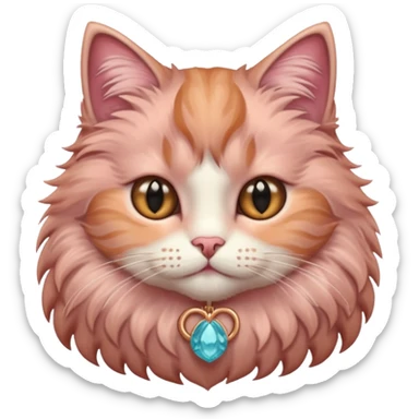 Rose gold fluffy cat  sticker
