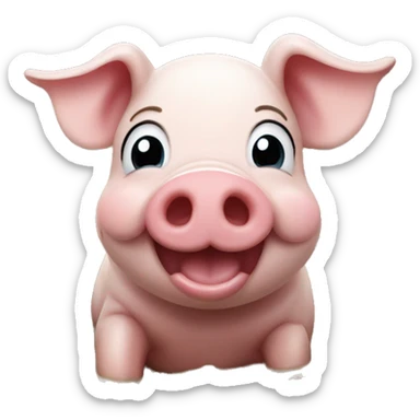 Cute happy pig face in mud sticker