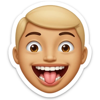 smile sticking tongue on top of teeth sticker