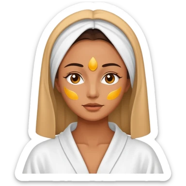 detox facial woman wearing robe sticker