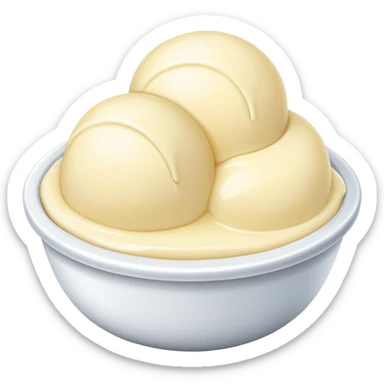 Vanilla ice cream bowl simple sticker
