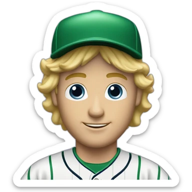 baseball card character. Blonde male sticker