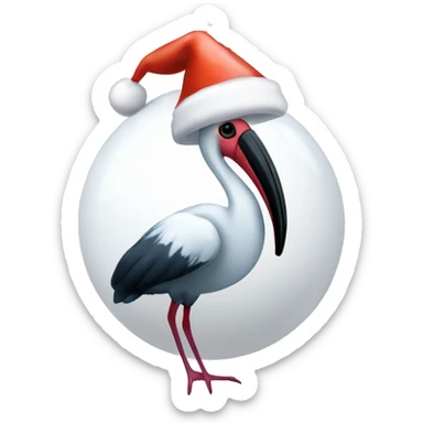 A Christmas bauble in the shape of an Australian ibis sticker