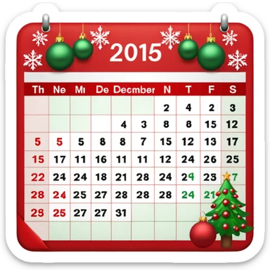 December 25 calendar sticker