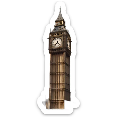 Bigben à Londres l’horloge 1 seul tour  sticker