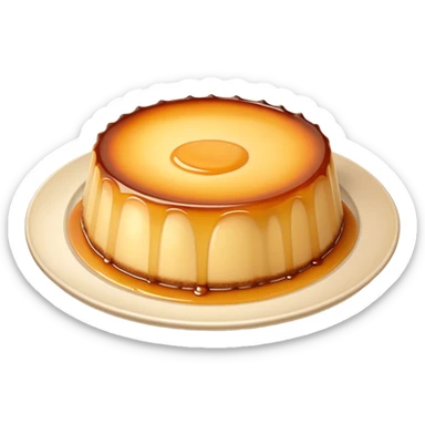 Flan avec croûte sur assiette  sticker