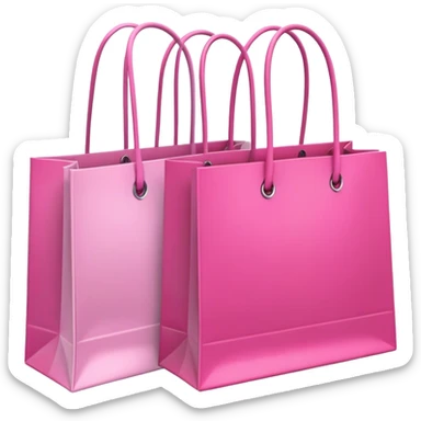 multiple shopping bags in different shades of pink sticker