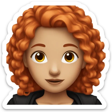 Beautiful Girl with red hair and black clothes sticker