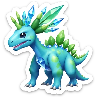 Shiny Colorful Meganium-Amaura-fakemon (full body) sticker