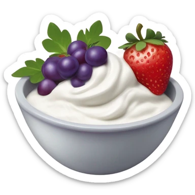 fruit yogurt bowl with strawberries and grapes sticker
