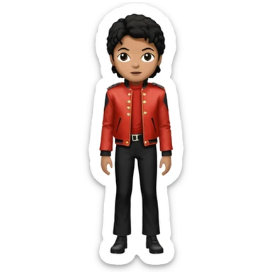 Michael Jackson with his Thriller jacket sticker