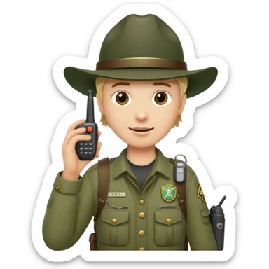 mountain ranger with walkie talkie sticker
