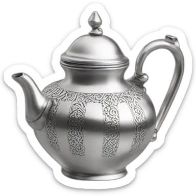 Arabic silver tea pot sticker