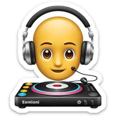 kulaklık takan bir dj sticker