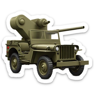 machine gun willys mb sticker
