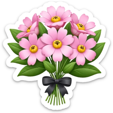 Pink flower bouquet sticker