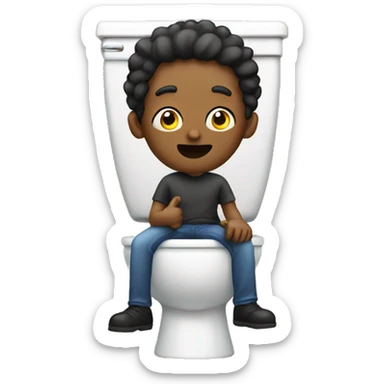 Man on a toilet sticker