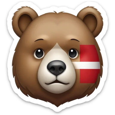 Sad bear with austria flag sticker