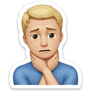 arms crossed holding neck crying guy sticker