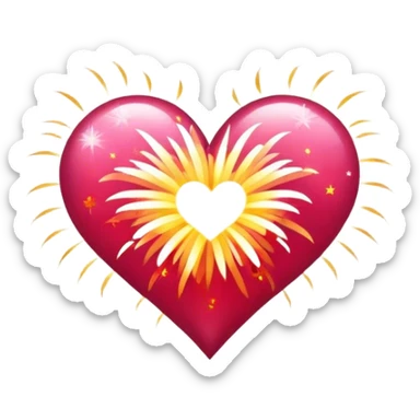 firework hearts sticker