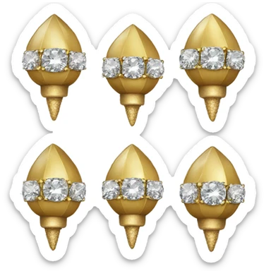 a Diamond Acorn, sparkling cut diamond, with stem of gold sticker
