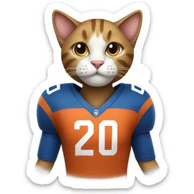 Cat wearing football jersey sticker