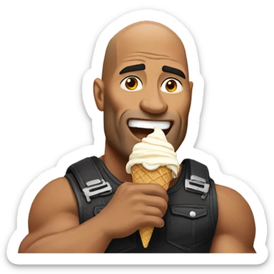 The rock eating a ice cream sticker