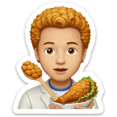 Fried chicken eating  sticker