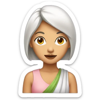 Girl with momos sticker