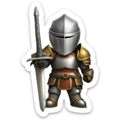 Apple knight-in armor- with a sword sticker
