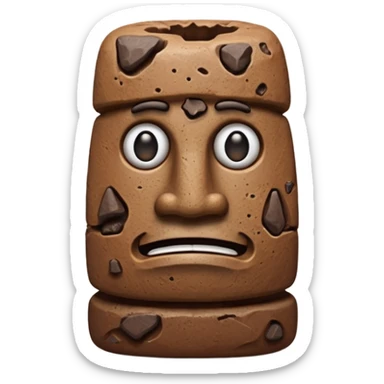 Poop with moai face sticker