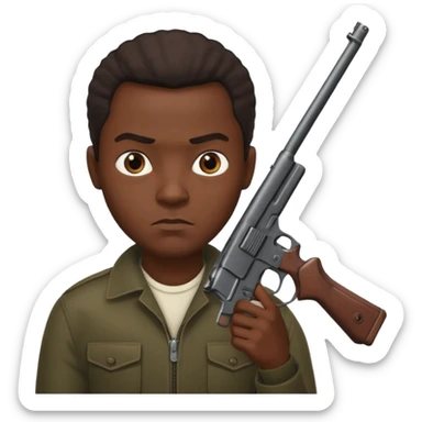 African American gangster terrorist with a gun sticker