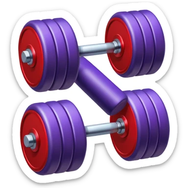 one purple red dumbbell, fitness weight sticker