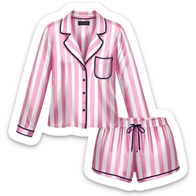 Striped pink and white silk Victoria’s Secret pajama set sticker