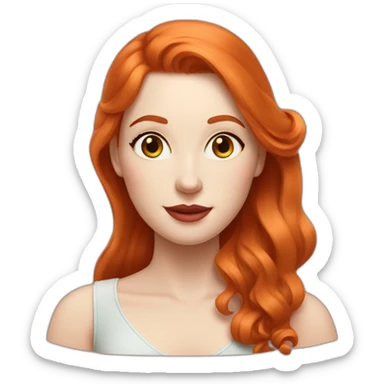 A Rubenesque pale redhead model sticker