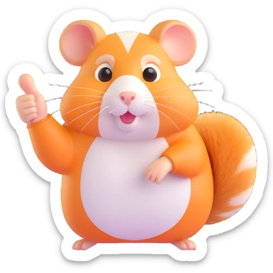 hamster hand giving a thumbs down sticker