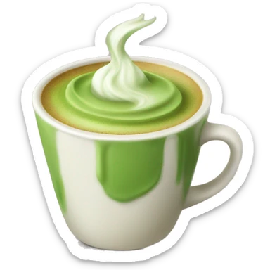 Matcha latte without face sticker