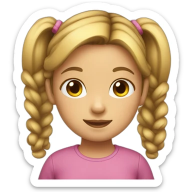 a little girl with two ponytails sticker