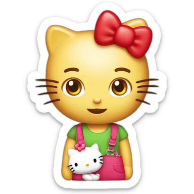 hello kitty with red hair toy sticker
