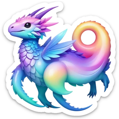 Epic complex iridescent gradients aesthetic-Fakémon-creature-scenery sticker