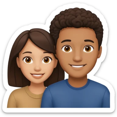 Couple métisse aesthetic sticker