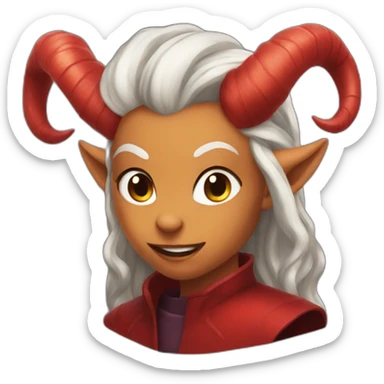 red tiefling speaking fluent giantt sticker