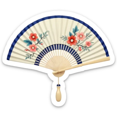 korean handheld fan sticker