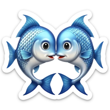 two fishes kissing sticker