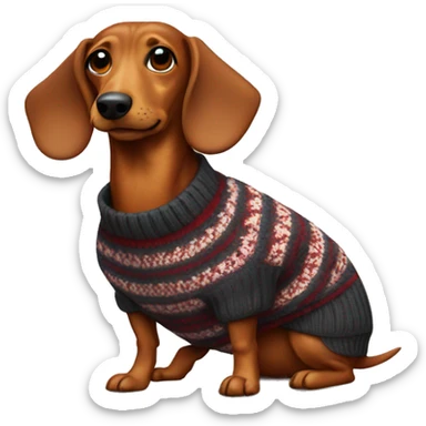 Wiener dog in sweater sticker